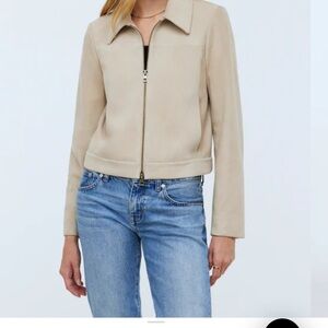 Madewell shrunken zip front jacket in suede